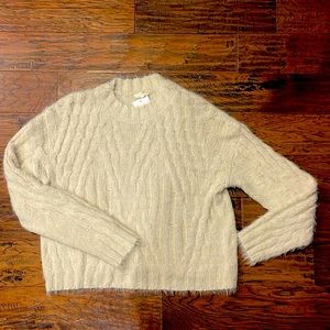 Mystree, super soft acrylic and Polyamide crew neck sweater, Oatmeal, Large